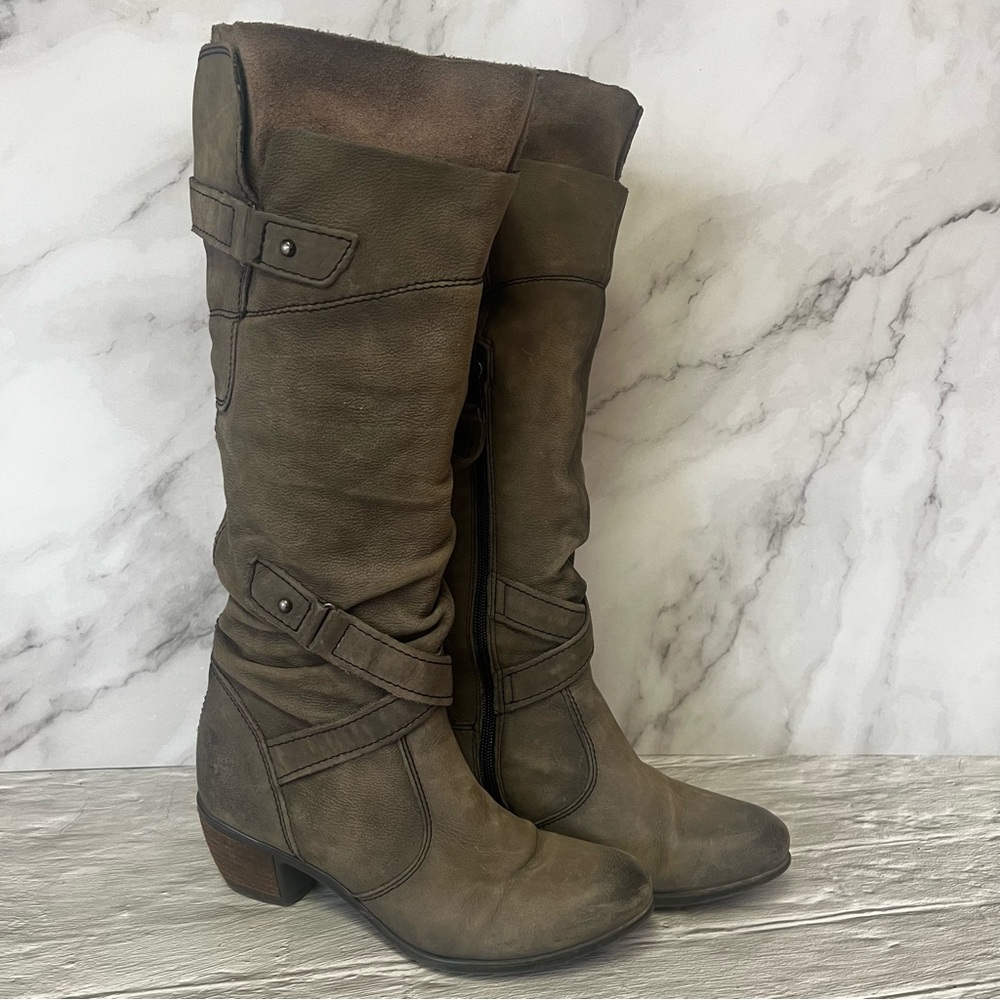 Brown's Distressed Leather/Suede Greyish Tall Boots